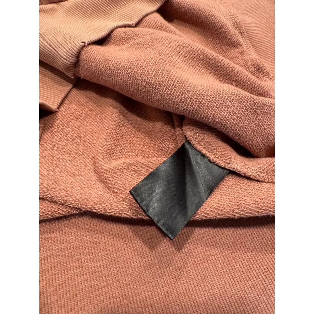 Ninth Hall Distressed Pullover Hoodie Sweatshirt Mens Size S Burnt‎ Orange